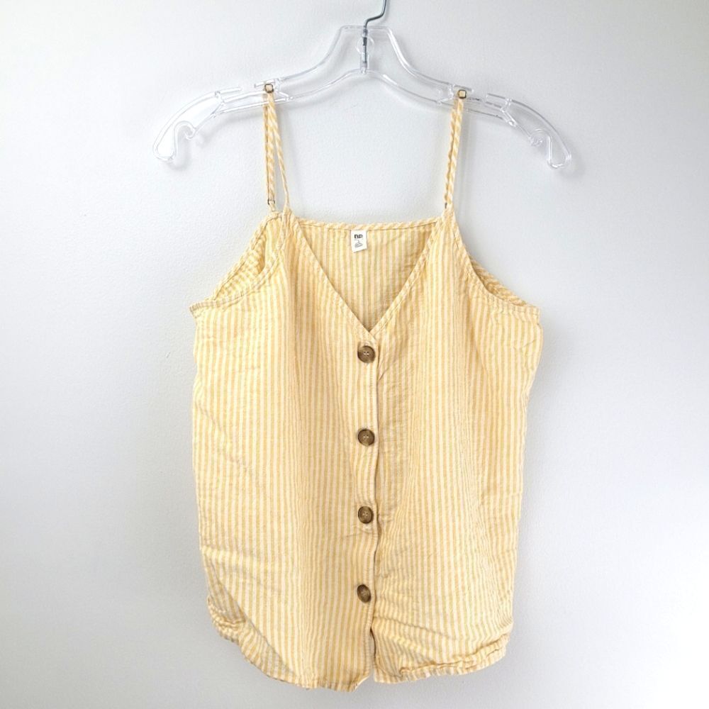 BP striped linen button down strappy tank